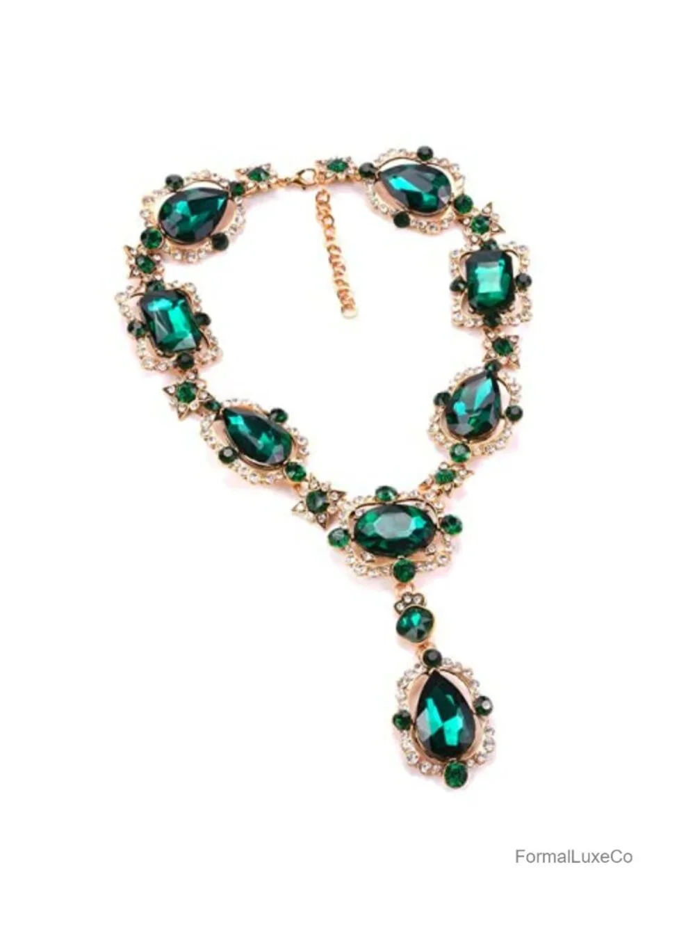 Extra Large Rhinestone Collar Necklace Victorian Art Deco Statement Jewelry